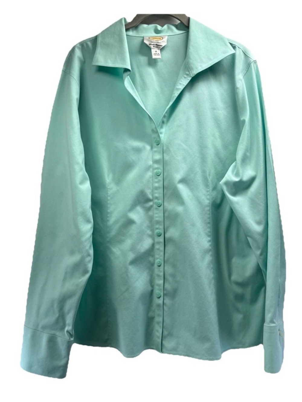Talbots Light Teal Stretch Cotton Shirt
